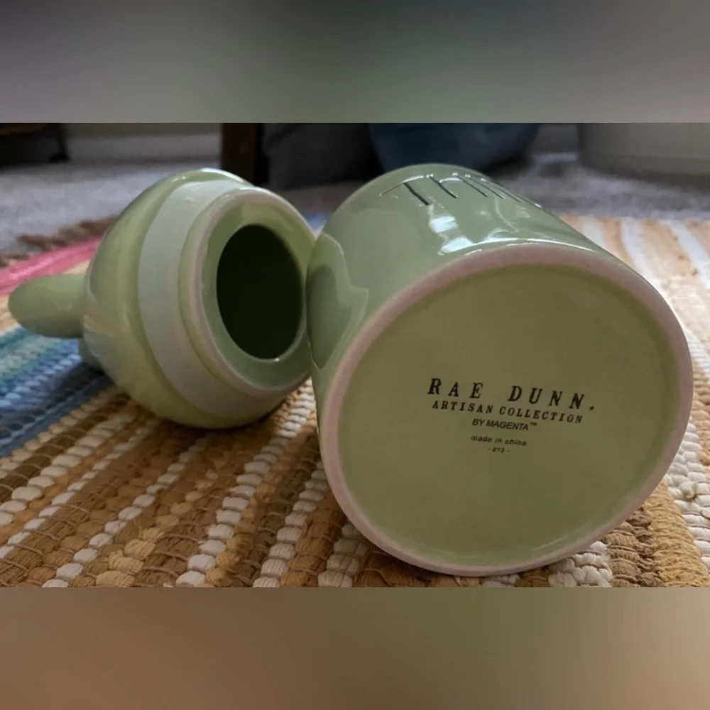 •NIB•Rae Dunn Lidded Smiling Bunny Cotton Jar- ‘Things’